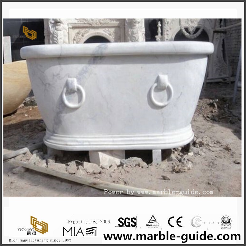 China Hunan White Marble Bathtub for Modern Bathroom Design Ideas