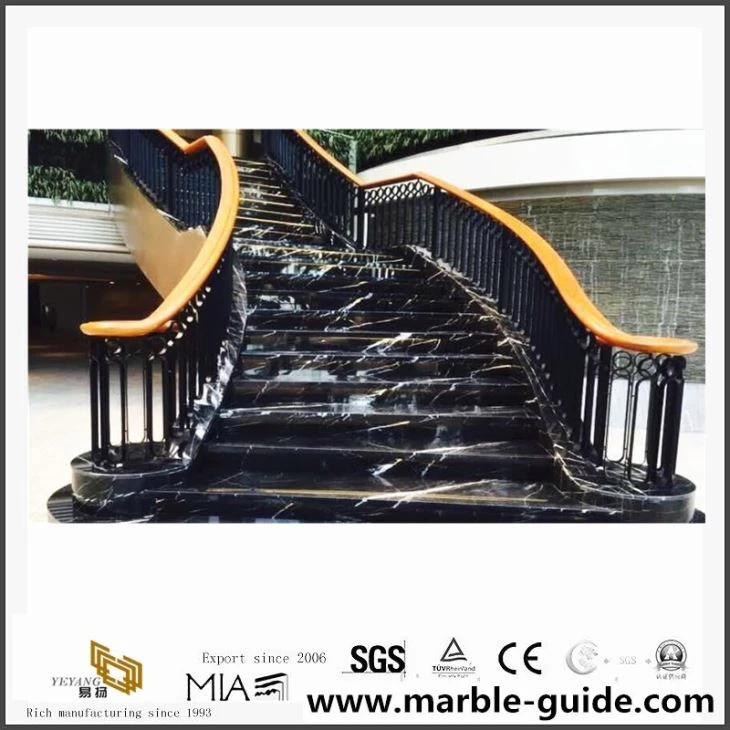 China Black Marquina Marble For Stair Step