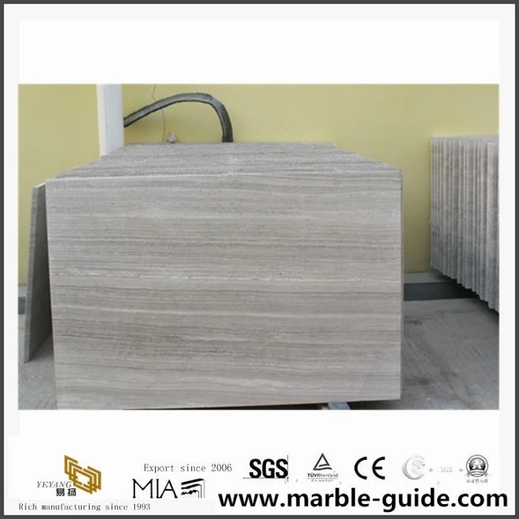 China Wooden White Grain Marble Slab For Floor & Wall Cover