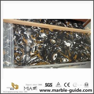 Artificial Portoro Gold Marble Slabs för väggprojekt