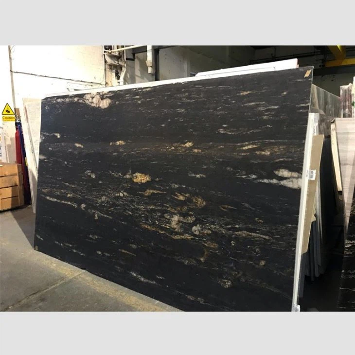 Honed Cosmic Black Granite Slabs