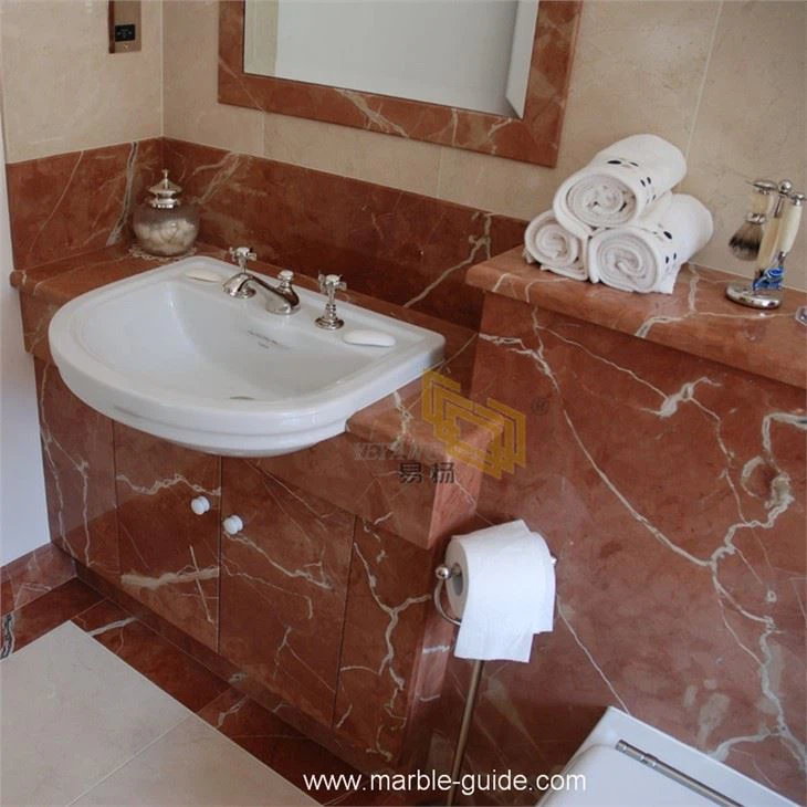 Rojo Alicante Bänkskiva för badrum i röd marmor