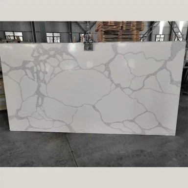 White Quartz Calacatta Stone Slabs bänkskiva för köksuttag