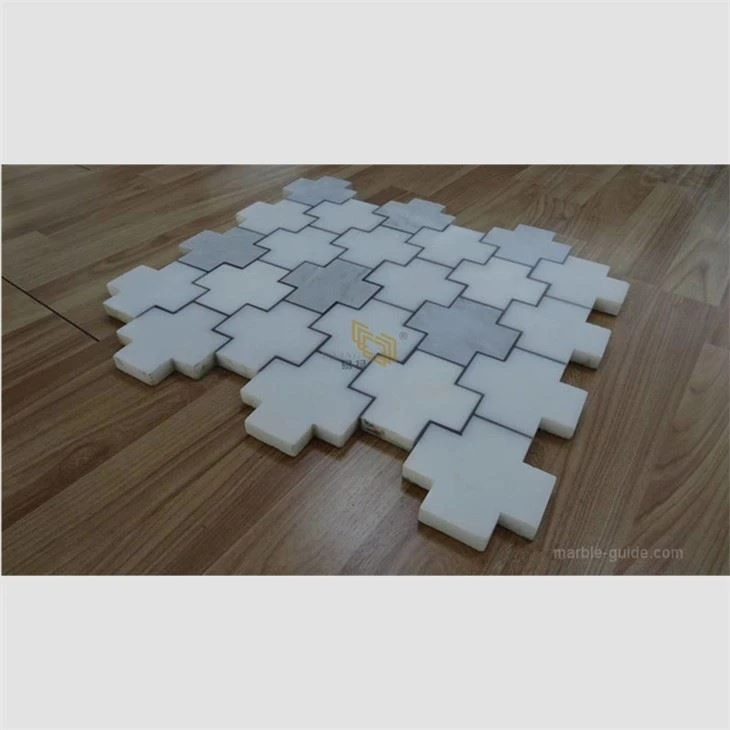 Crossed Marble Mosaic Tiles
